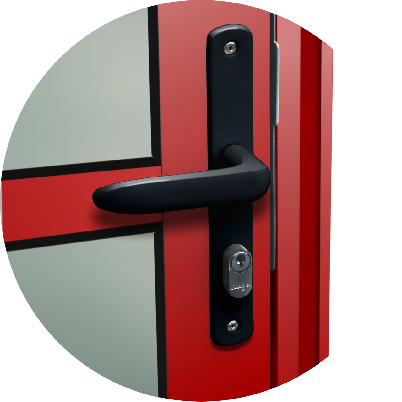 Porta de Alumínio Vidrão Linha Super-25 vermelho