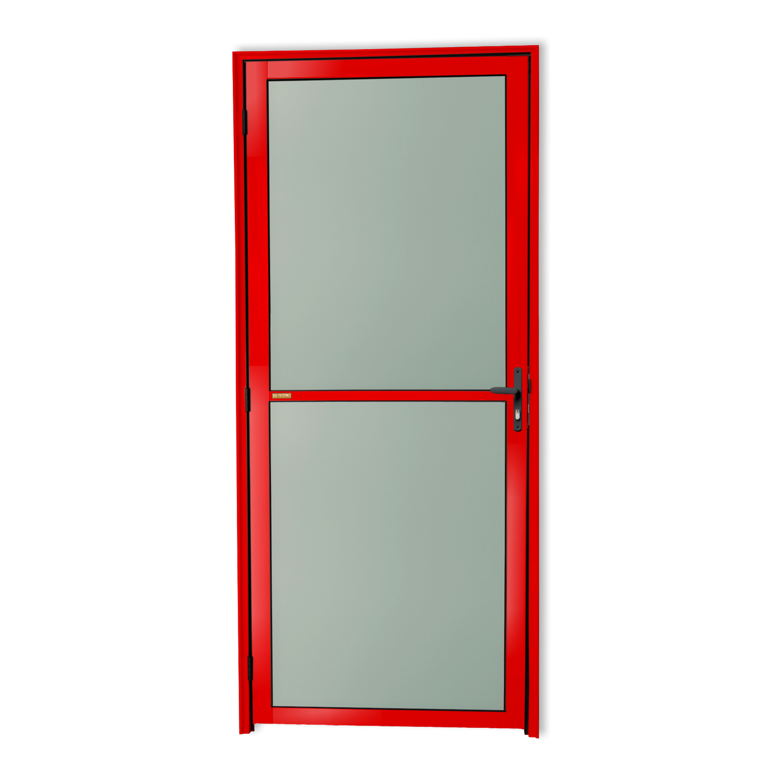 Porta de Alumínio Vidrão Linha Super-25 vermelho