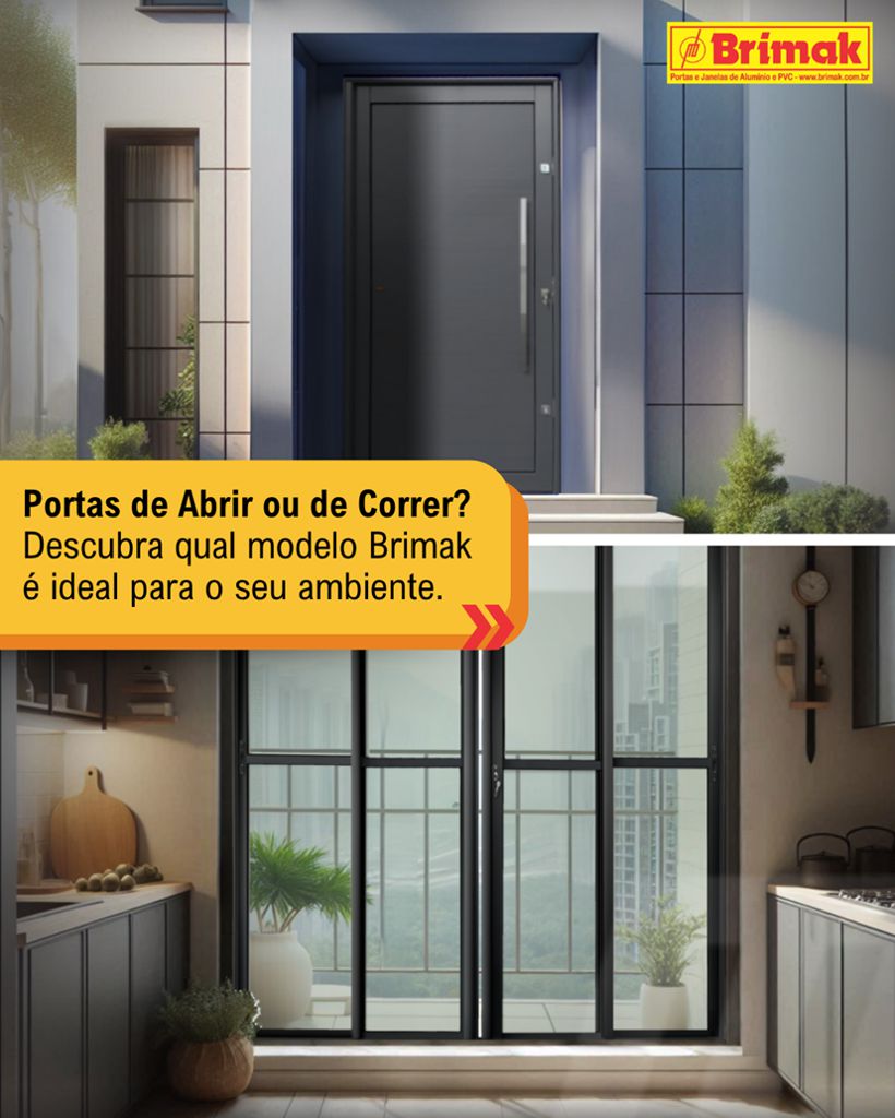 Quando usar portas de Abrir ou correr