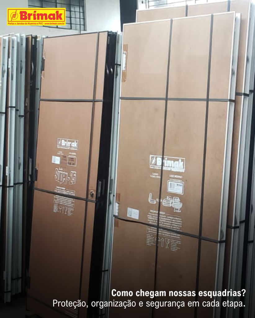 A Embalagem das Esquadrias de Alumínio Brimak