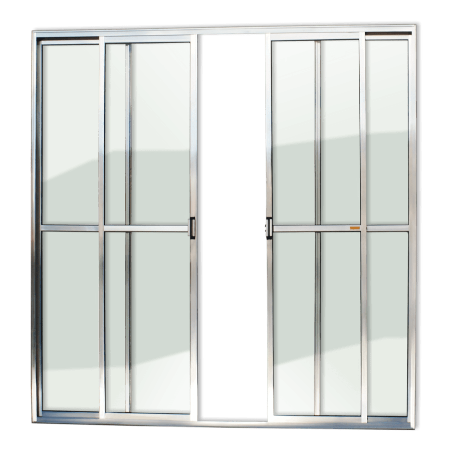 Porta Balcão de Alumínio 4 Folhas Brilhante