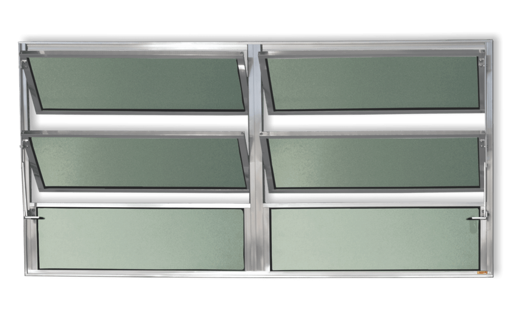 Basculante de Alumínio Plus 2 seções (2F+4M) Brilhante