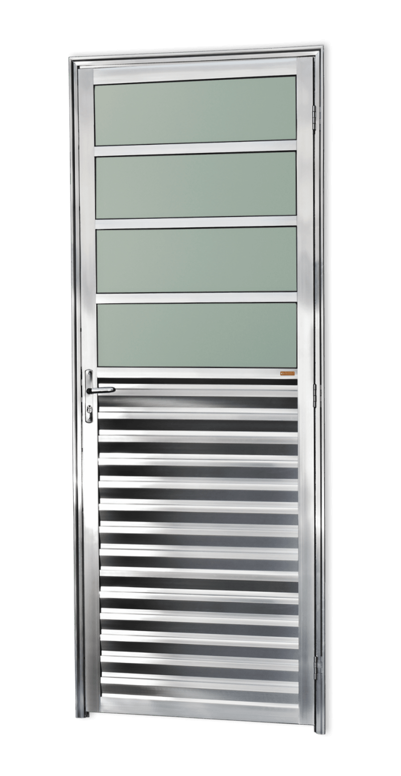 Porta de Alumínio Cozinha Linha L-25 Brilhante