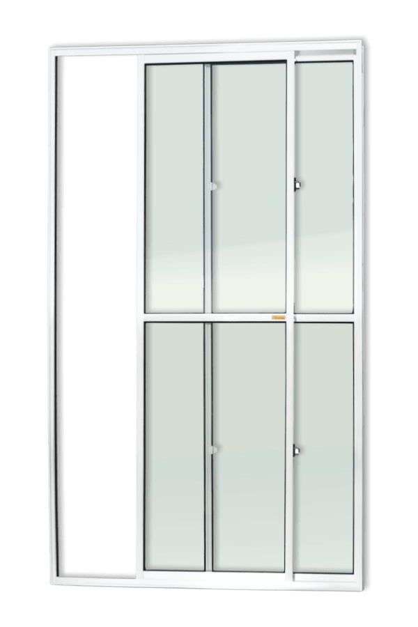 Porta Balcão de Alumínio 2 Folhas Branco