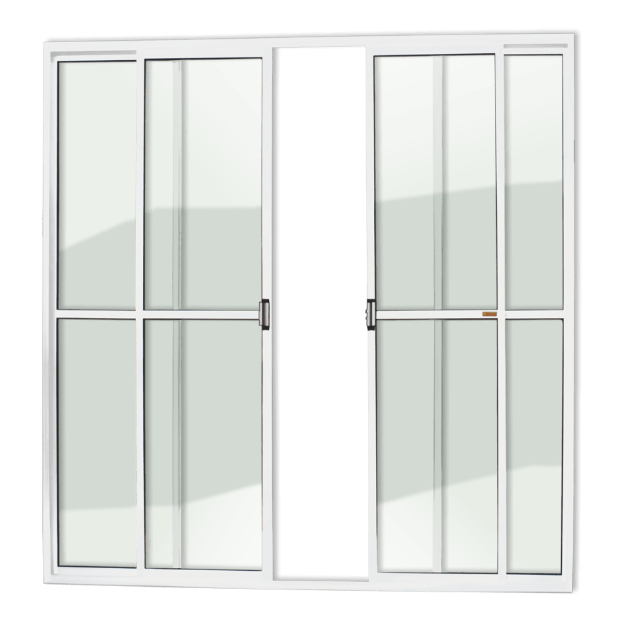 Porta Balcão de Alumínio 4 Folhas Branco