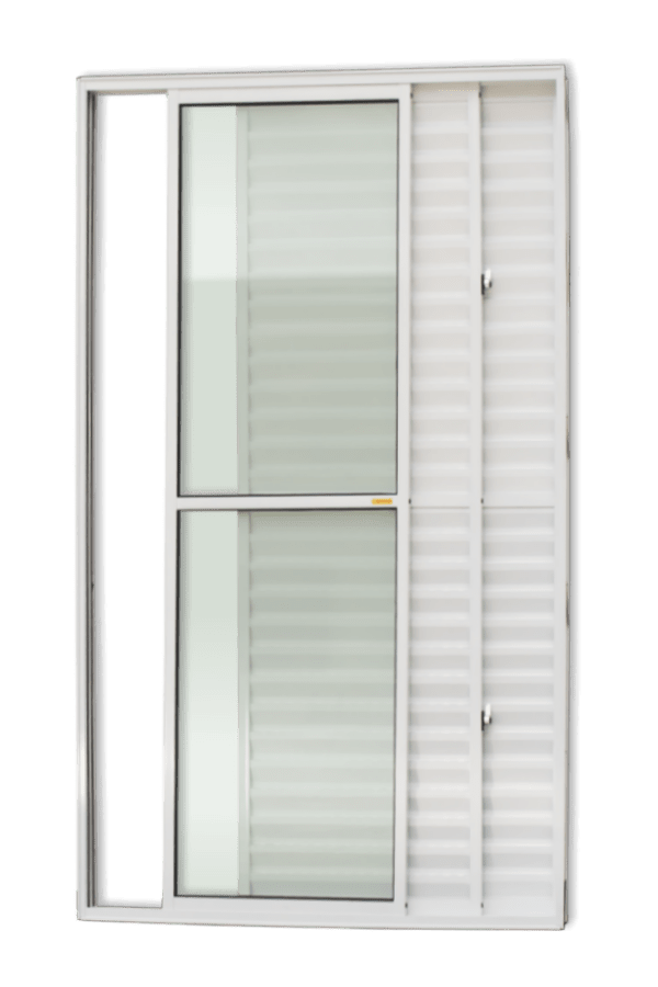 Porta Balcão de Alumínio 3 Folhas Branco