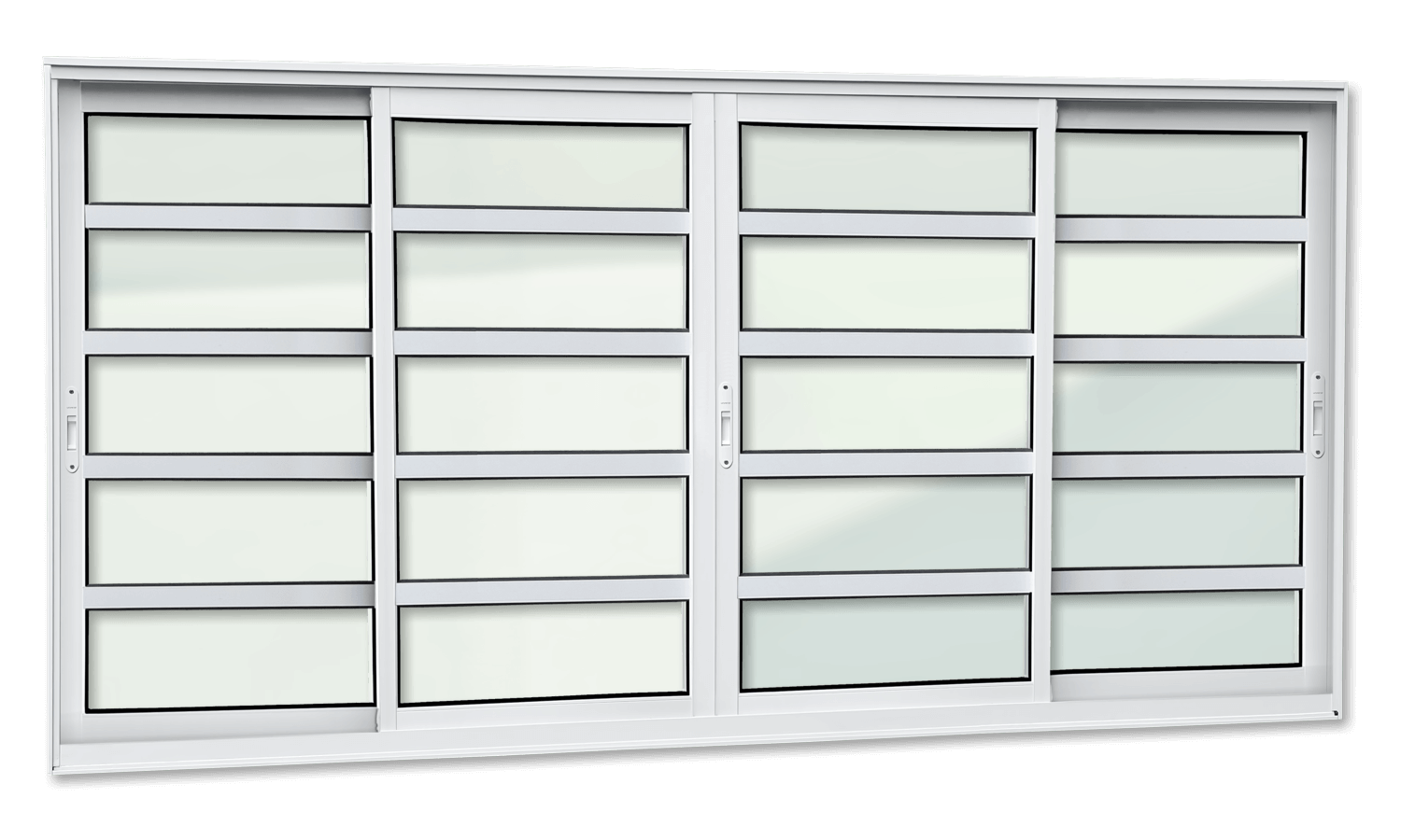 Janela de Alumínio 4 Folhas com Travessas Elite Branco