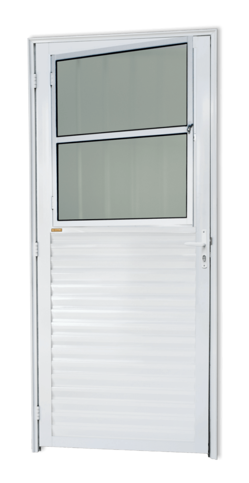 Porta de Alumínio Sala Linha Super-25 Branco