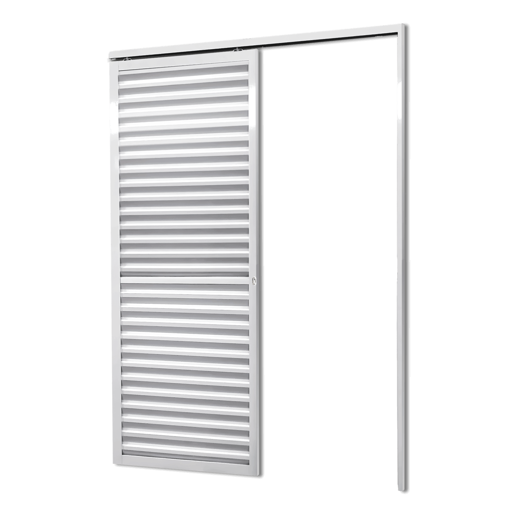 Porta de Alumínio Suspensa Veneziana Linha L-25 Branco