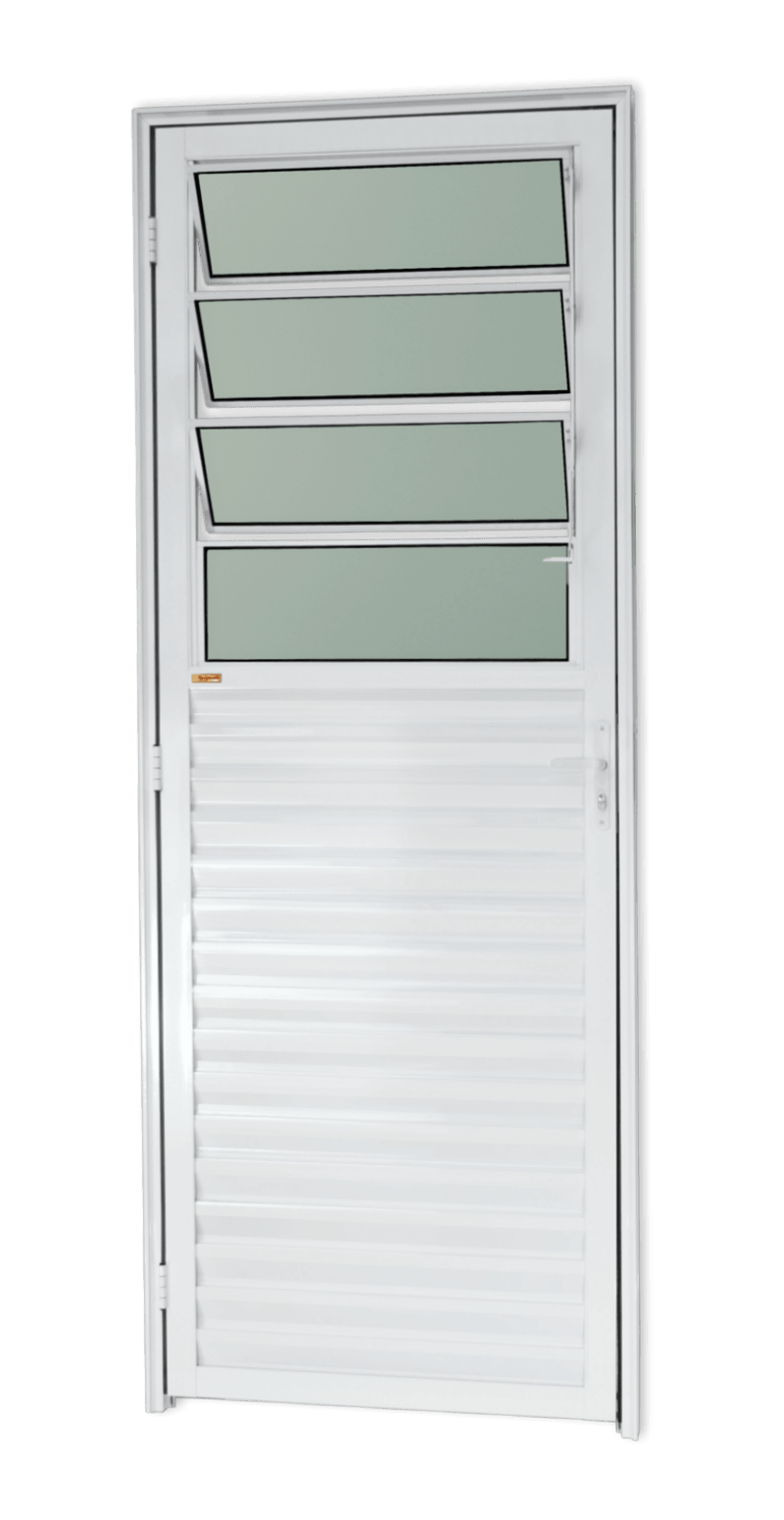 Porta de Alumínio Basculante Linha L-25 Branco