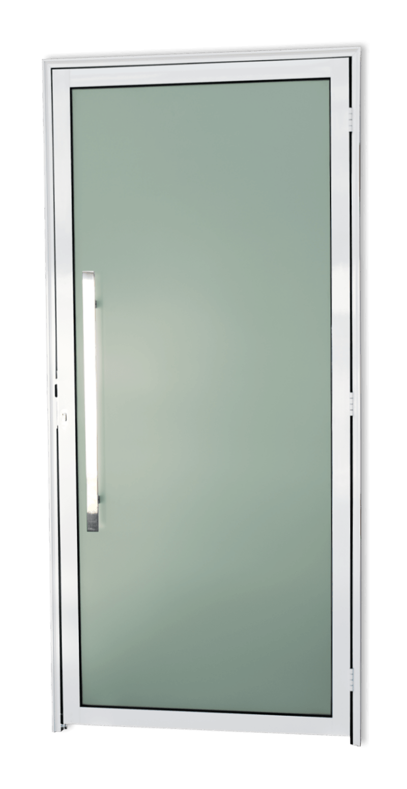 Porta de Alumínio Murano c/Puxador Linha Super-25 branco