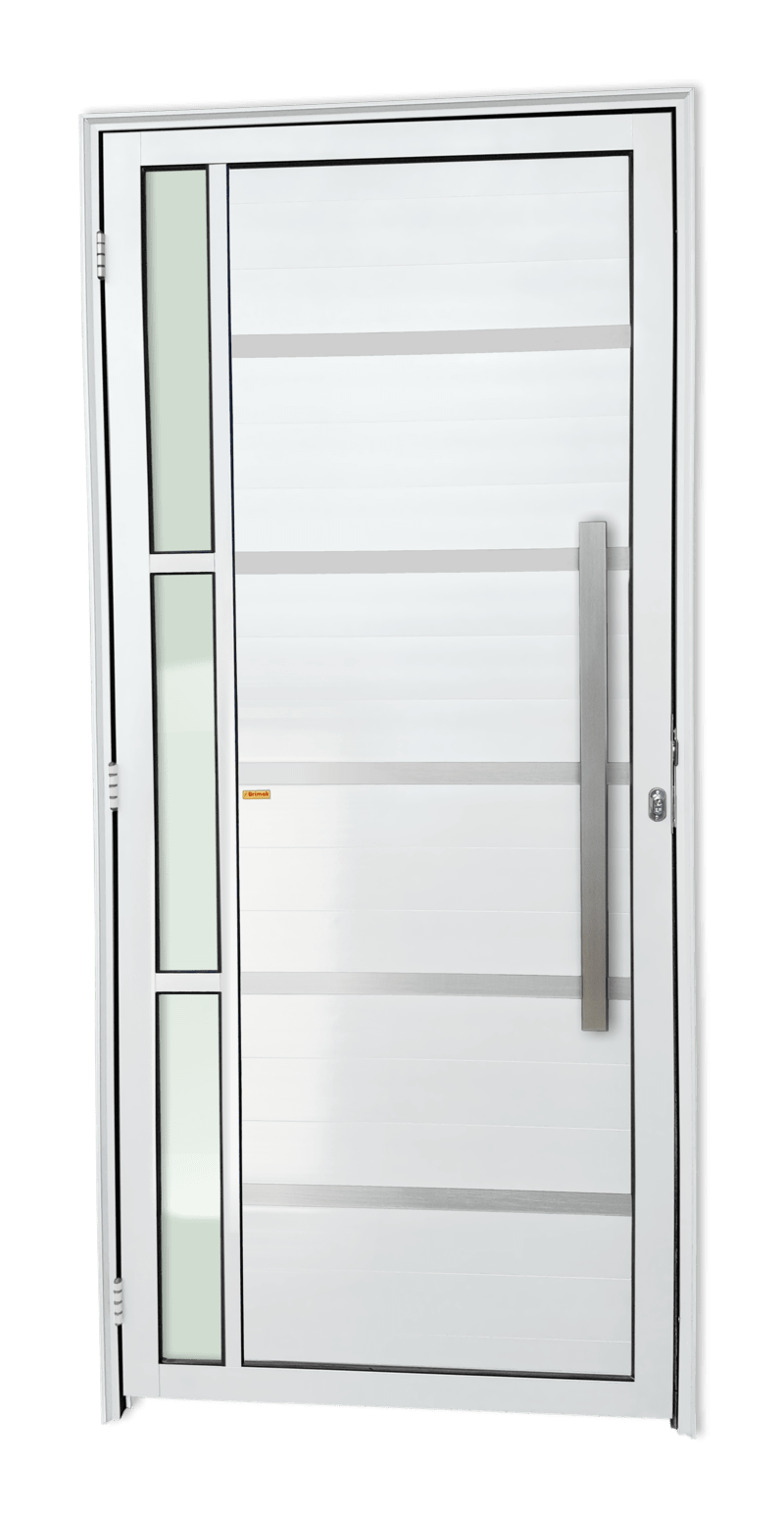 Porta de Alumínio Miraggio c/Puxador Linha Super-25 Branco