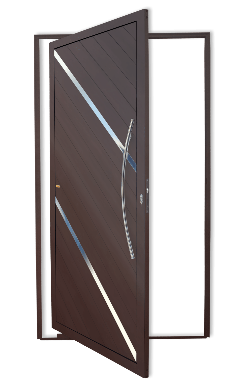 Porta Pivotante de Alumínio Duna c/Puxador Linha Super-25 Corten