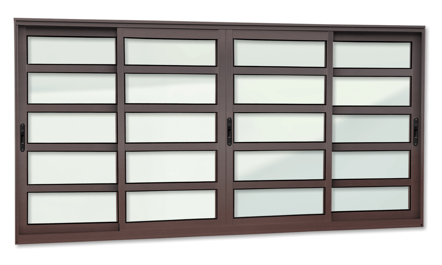 Janela de Alumínio 4 Folhas com Travessas Elite Corten