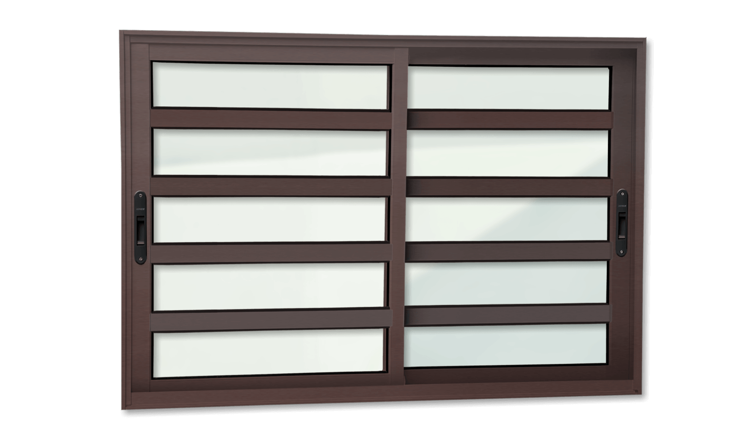 Janela de Alumínio 2 Folhas com Travessas Elite Corten