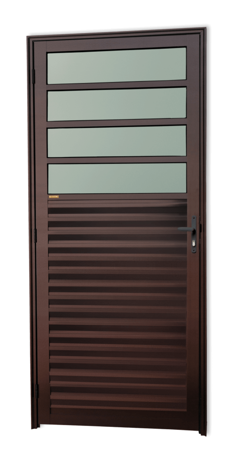 Porta de Alumínio Cozinha Linha Super-25 Corten