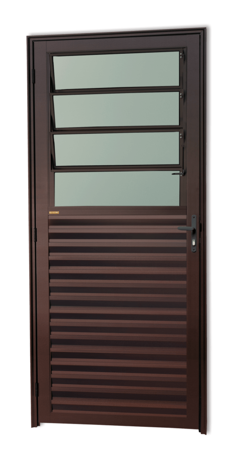 Porta de Alumínio Basculante Linha Super-25 Corten