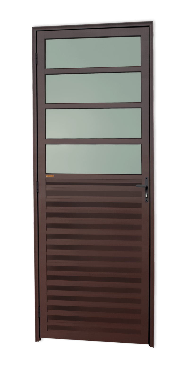 Porta de Alumínio Cozinha Linha L-25 Corten