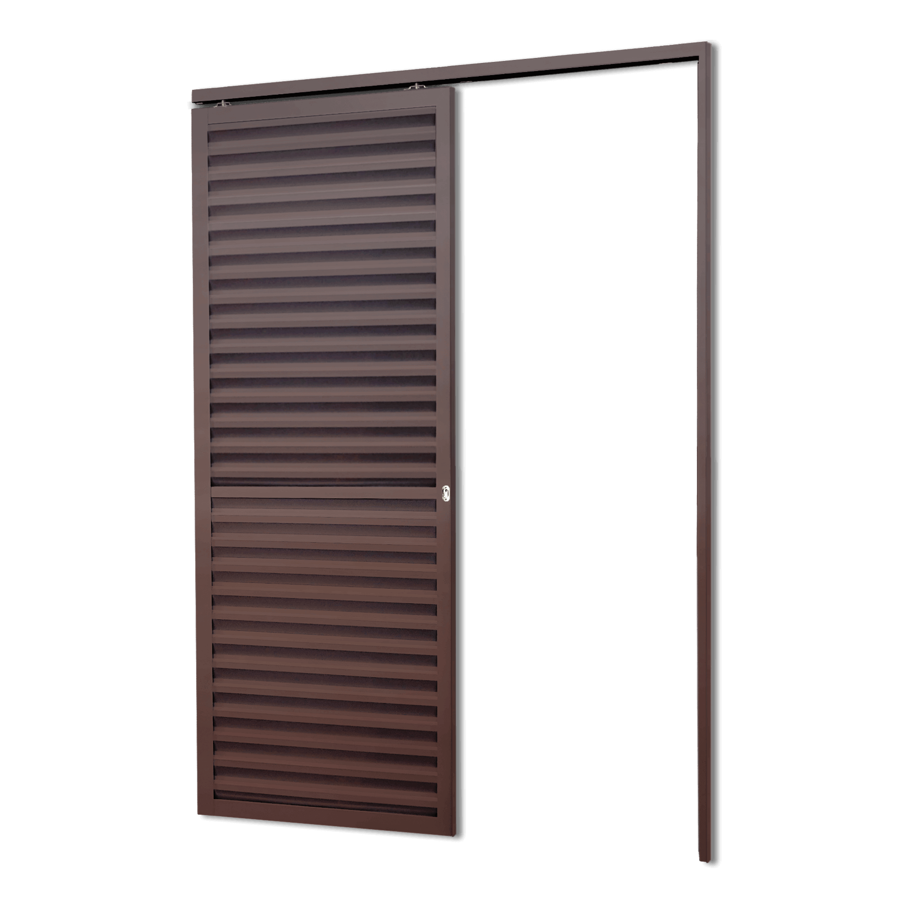 Porta de Alumínio Suspensa Veneziana Linha L-25 Corten