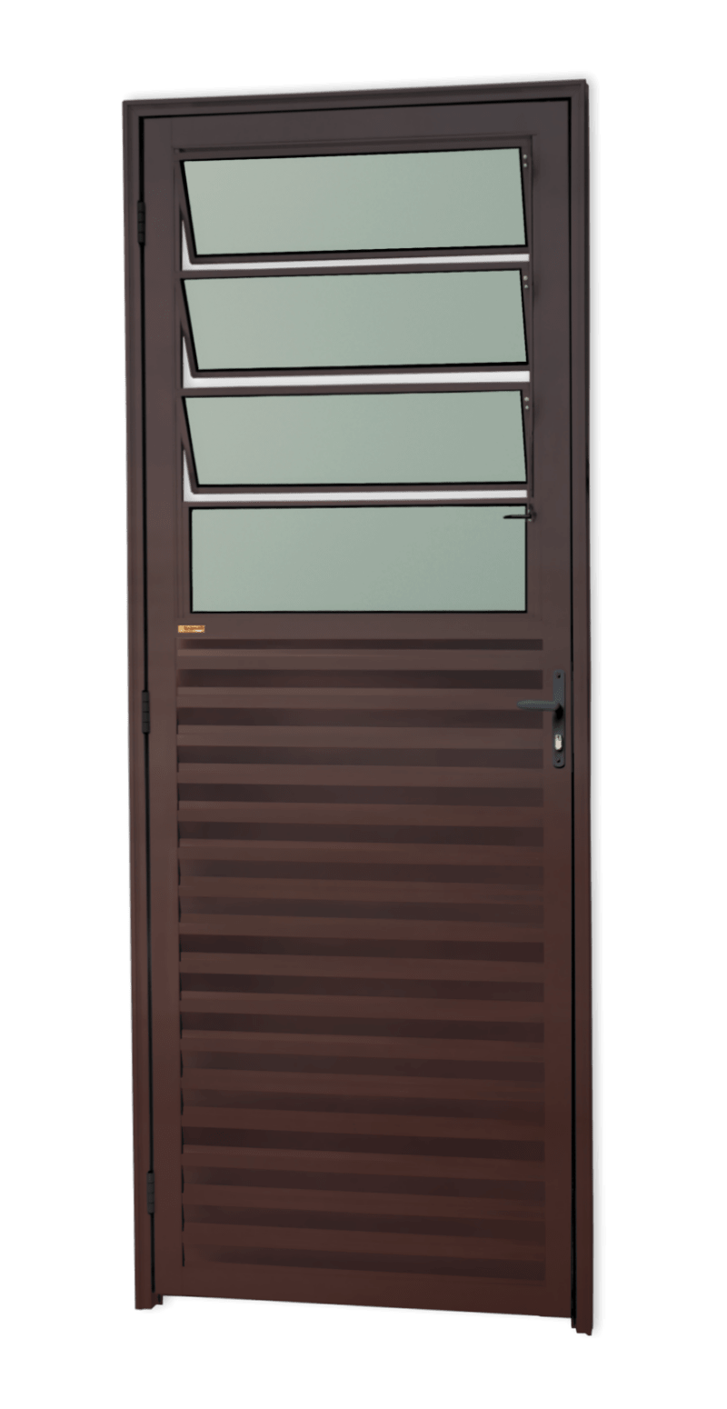 Porta de Alumínio Basculante Linha L-25 Corten