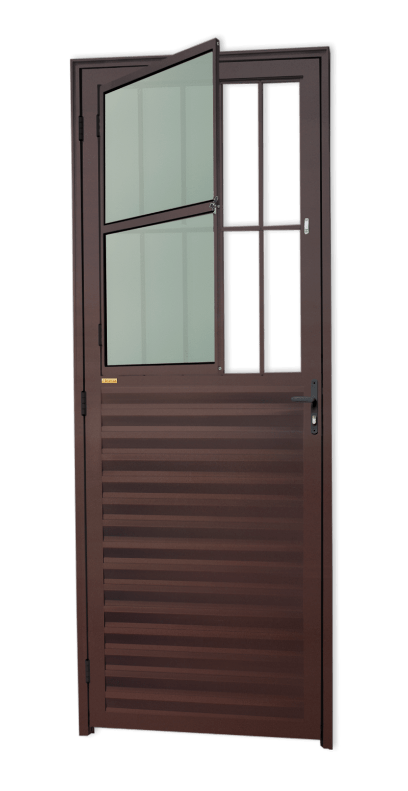 Porta de Alumínio Sala Linha L-25 corten