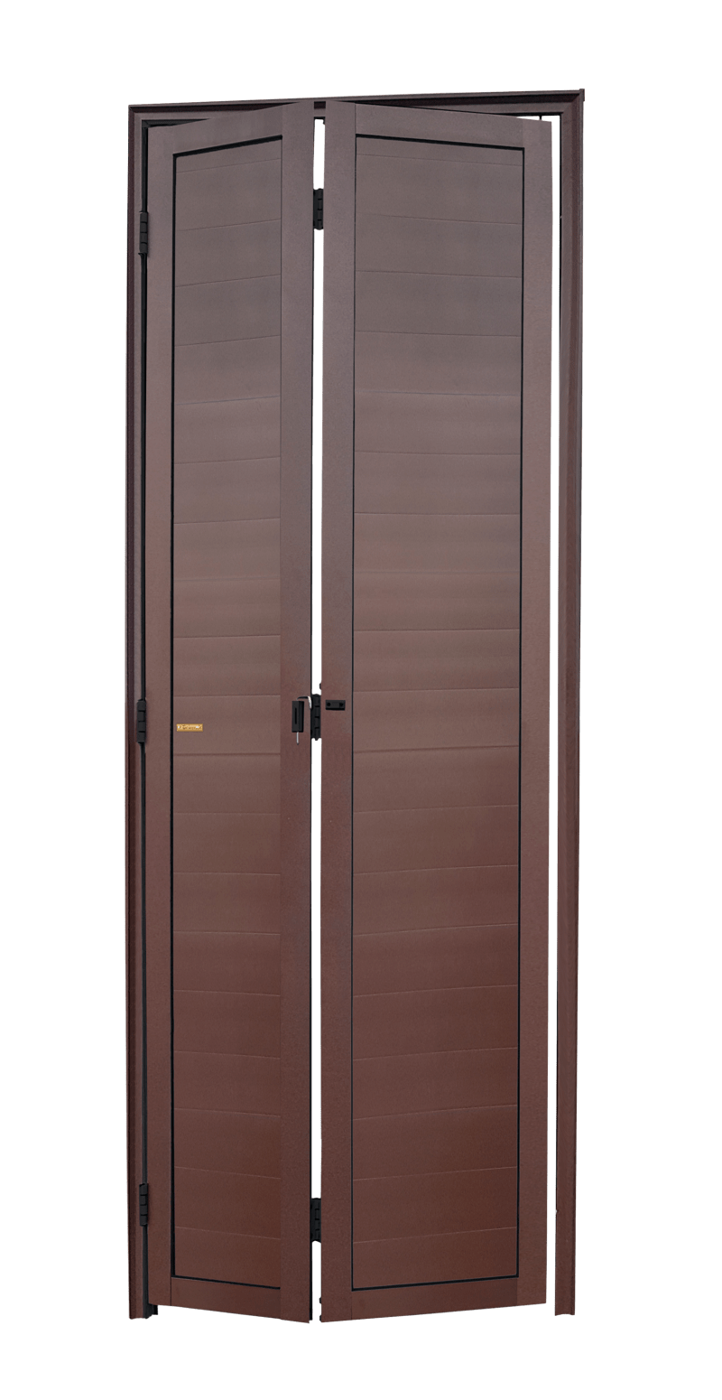 Porta de Alumínio Camarão Lambril Linha L-25 Corten