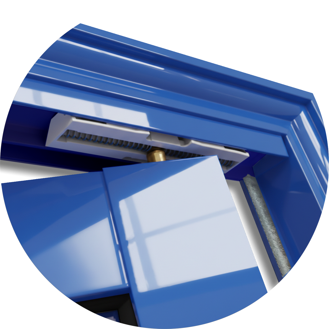 Porta de Alumínio Camarão Lambril Linha L-25 azul