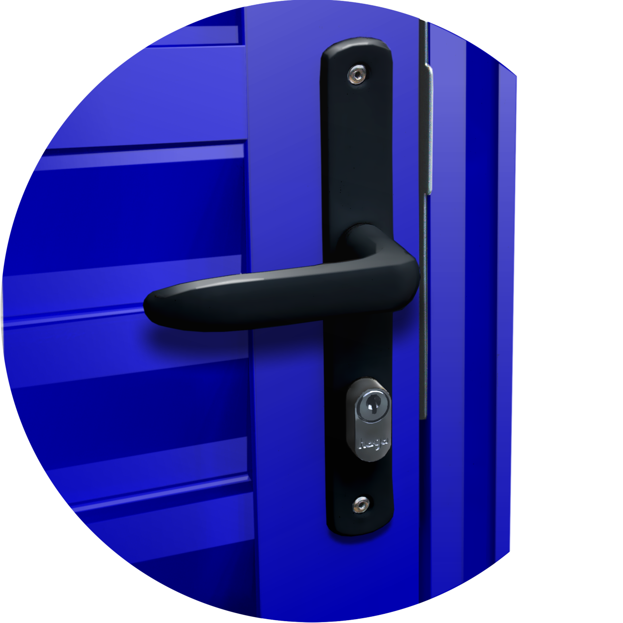 Porta de Alumínio Basculante Linha L-25 azul