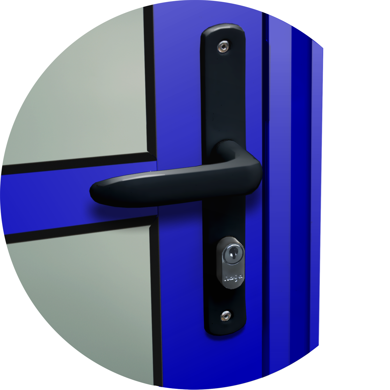 Porta de Alumínio Vidrão Linha Super-25 azul