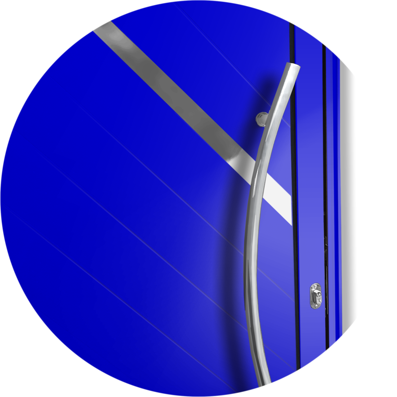 Porta de Alumínio Duna c/Puxador Linha Super-25 azul