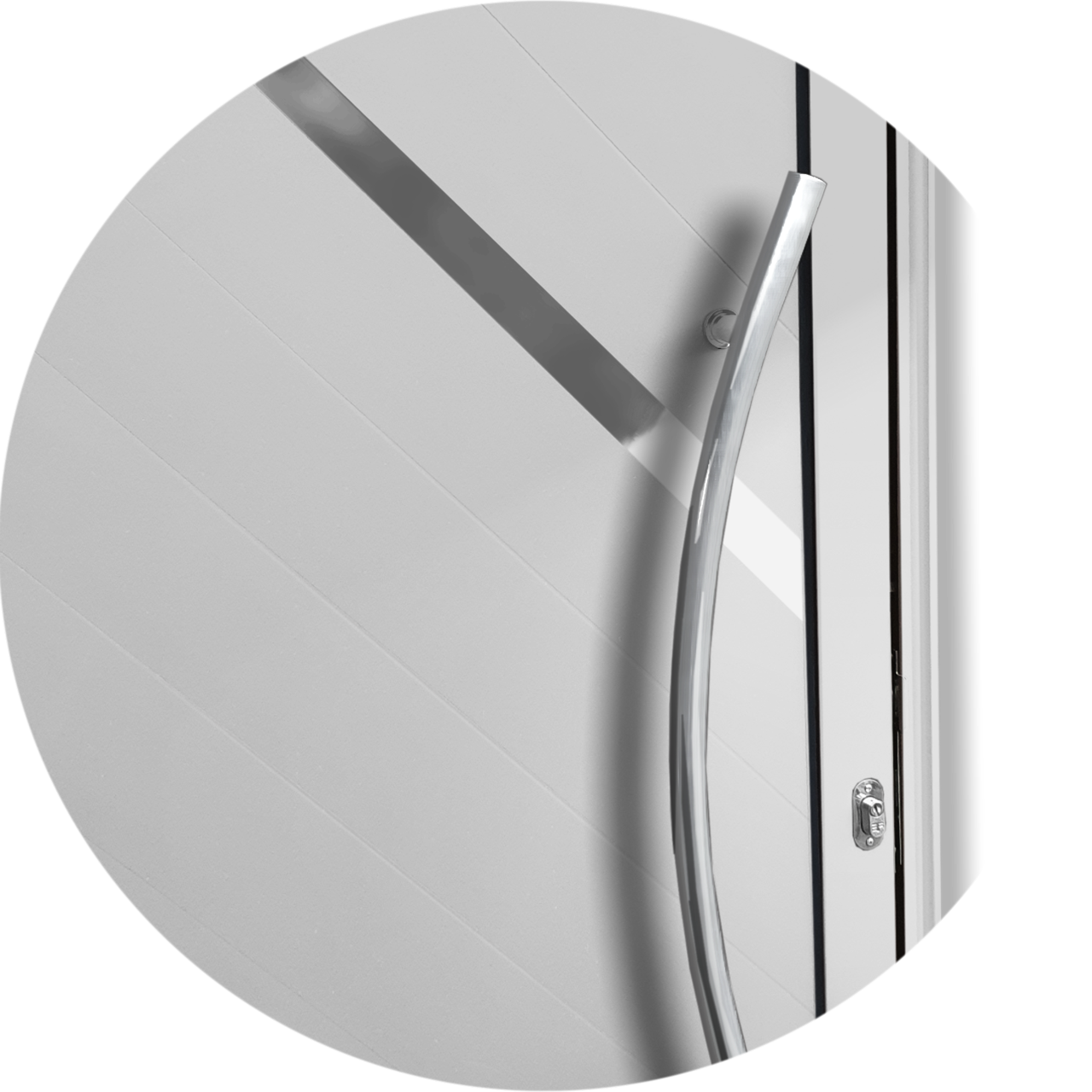 Porta Pivotante de Alumínio Duna c/Puxador Linha Super-25 branco