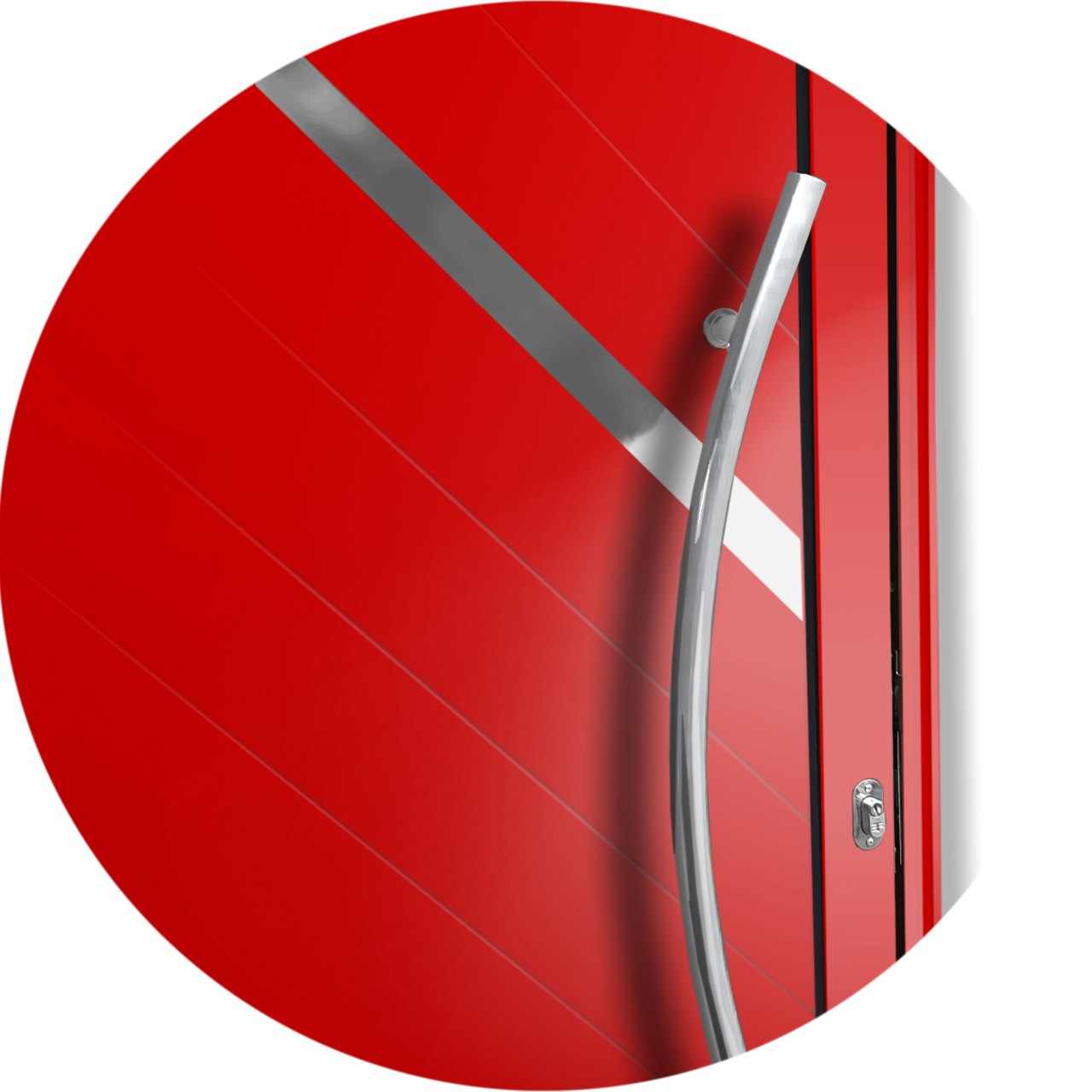 Porta de Alumínio Duna c/Puxador Linha Super-25 vermelho