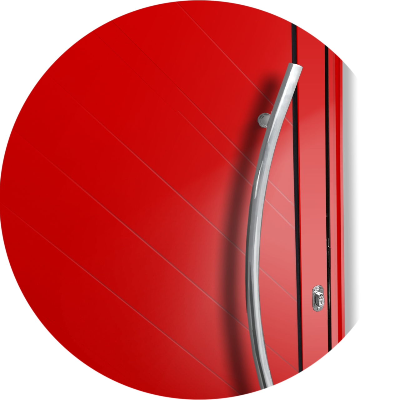 Porta Pivotante de Alumínio Savana c/Puxador Linha Super-25 vermelho