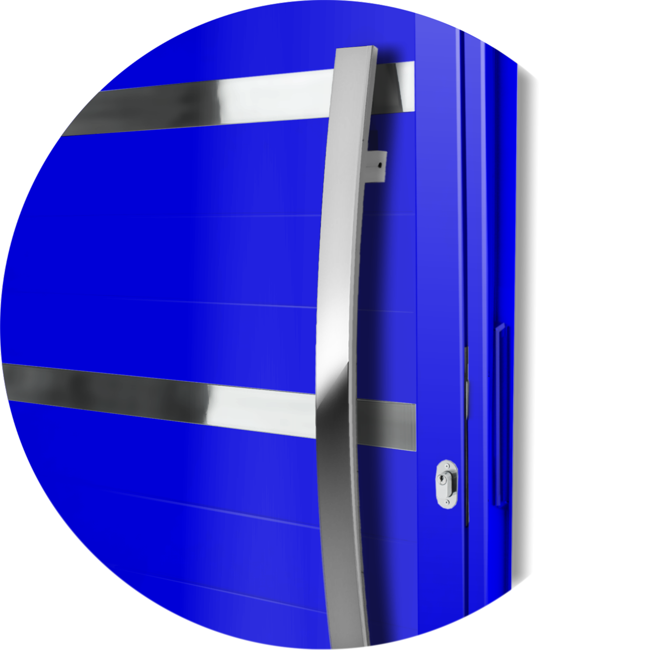 Porta de Alumínio Evolution c/Puxador Linha Super-25 azul