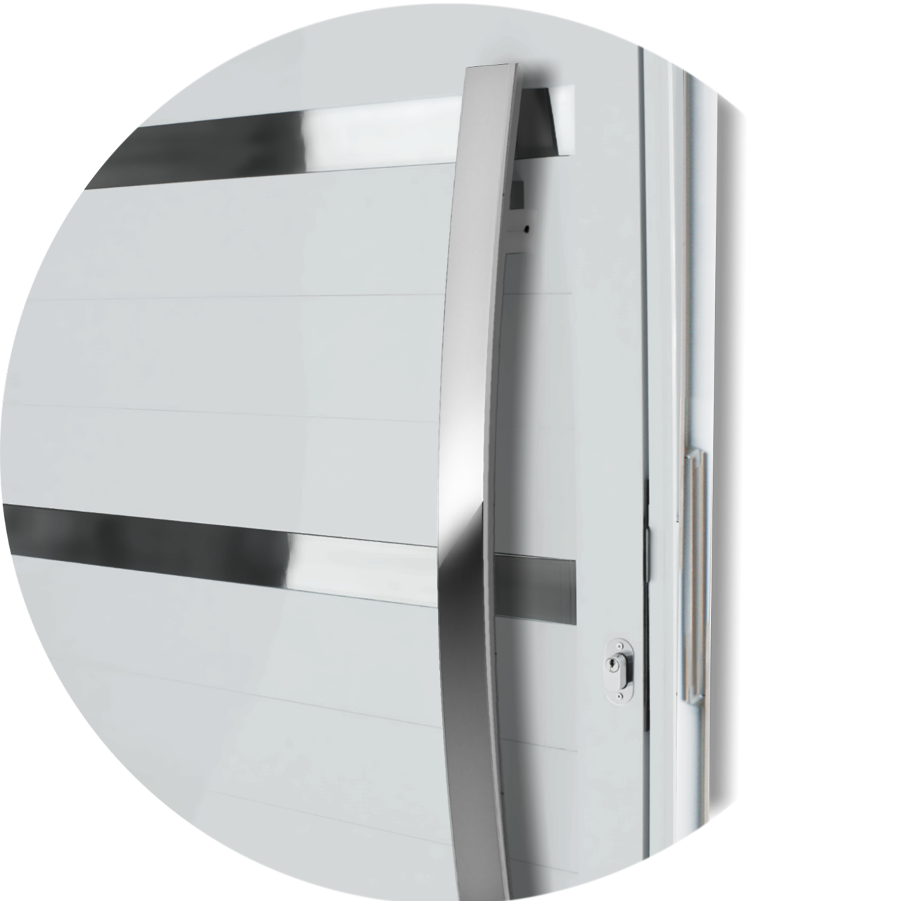 Porta de Alumínio Evolution c/Puxador Linha Super-25 branco