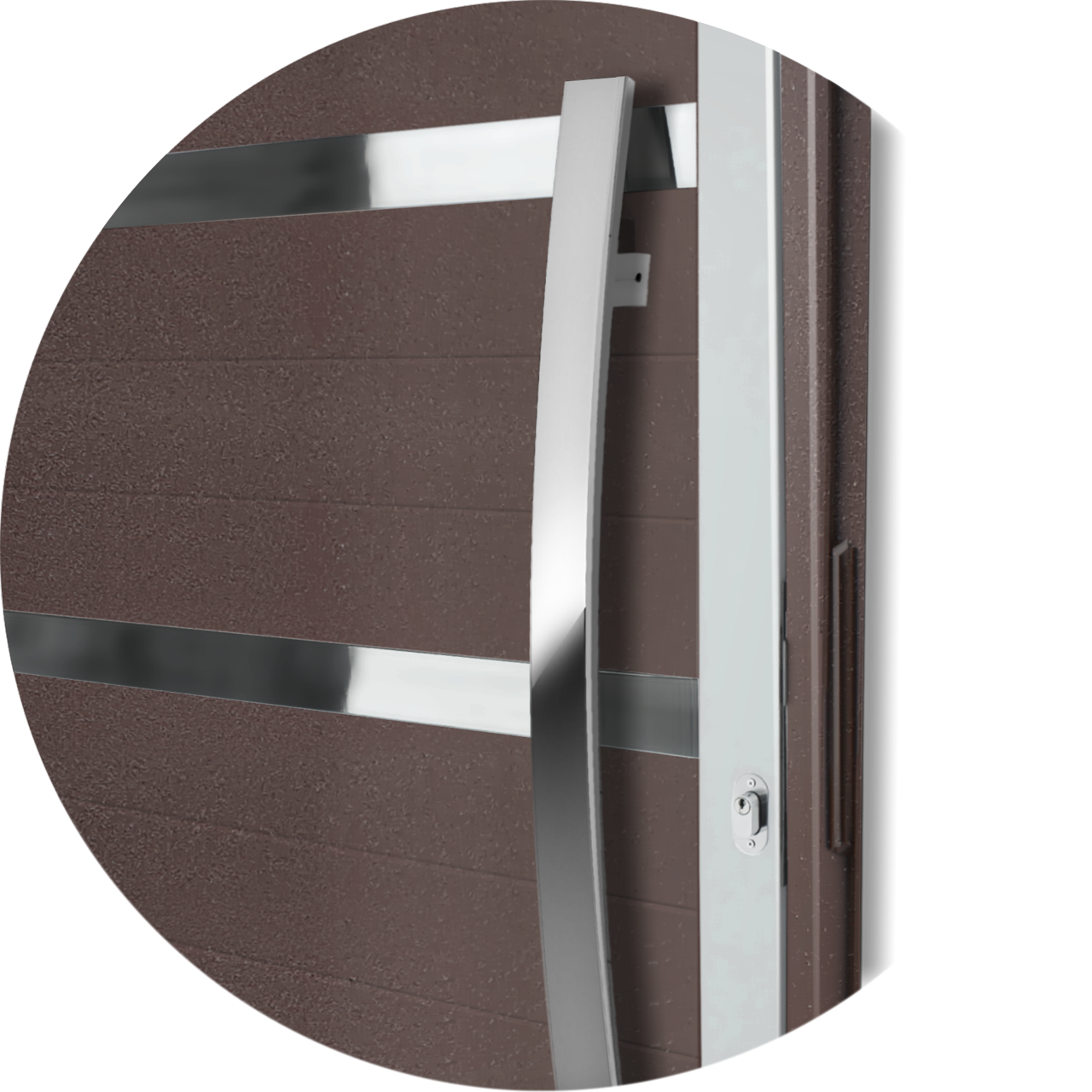 Porta de Alumínio Evolution c/Puxador Linha Super-25 mix corten