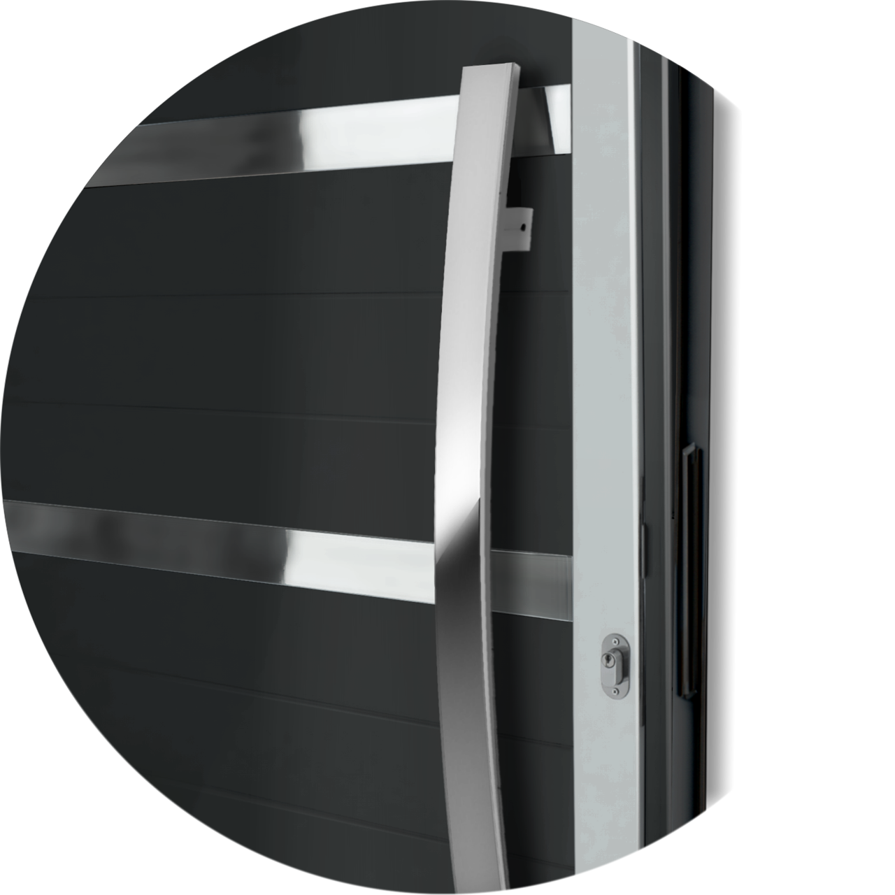 Porta Pivotante de Alumínio Evolution c/Puxador Linha Super-25 mix preto