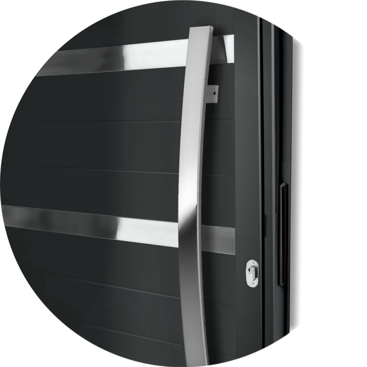 Porta de Alumínio Evolution c/Puxador Linha Super-25 preto