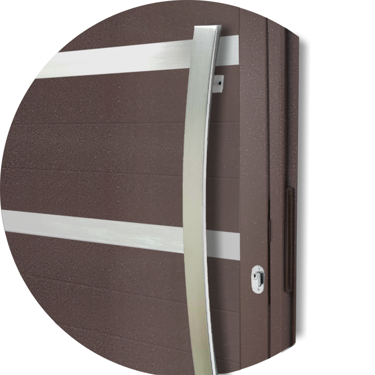 Porta de Alumínio Premium c/Puxador Linha Super-25 corten