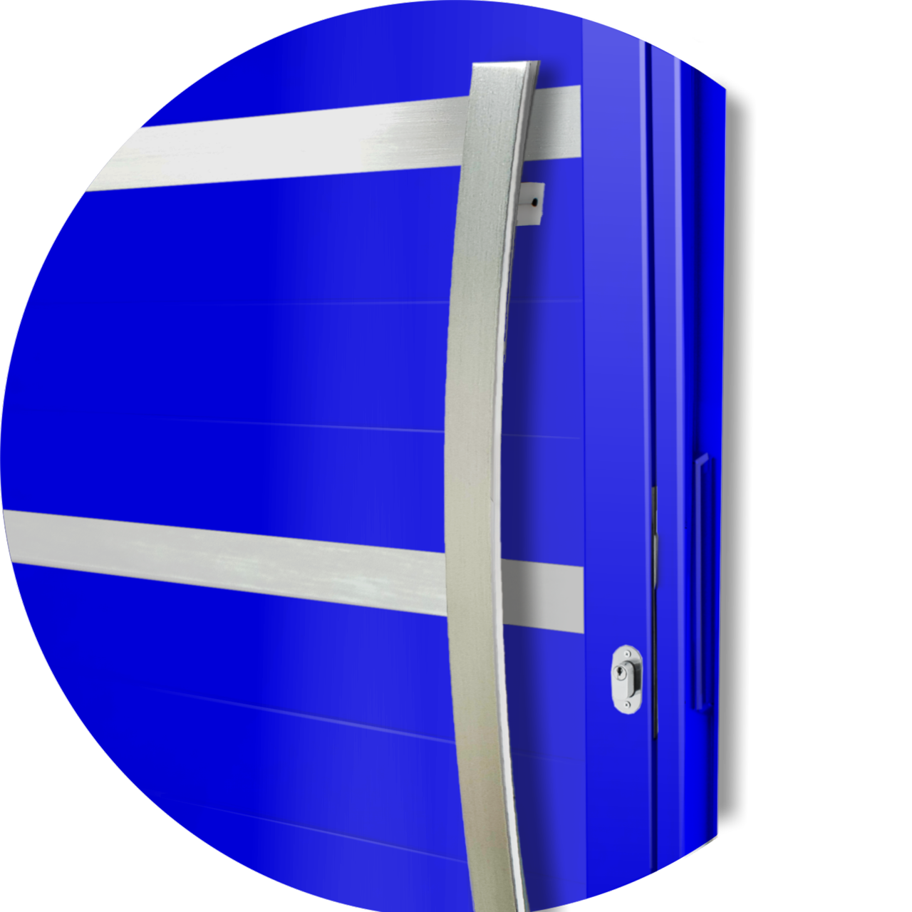 Porta de Alumínio Premium c/Puxador Linha Super-25 azul