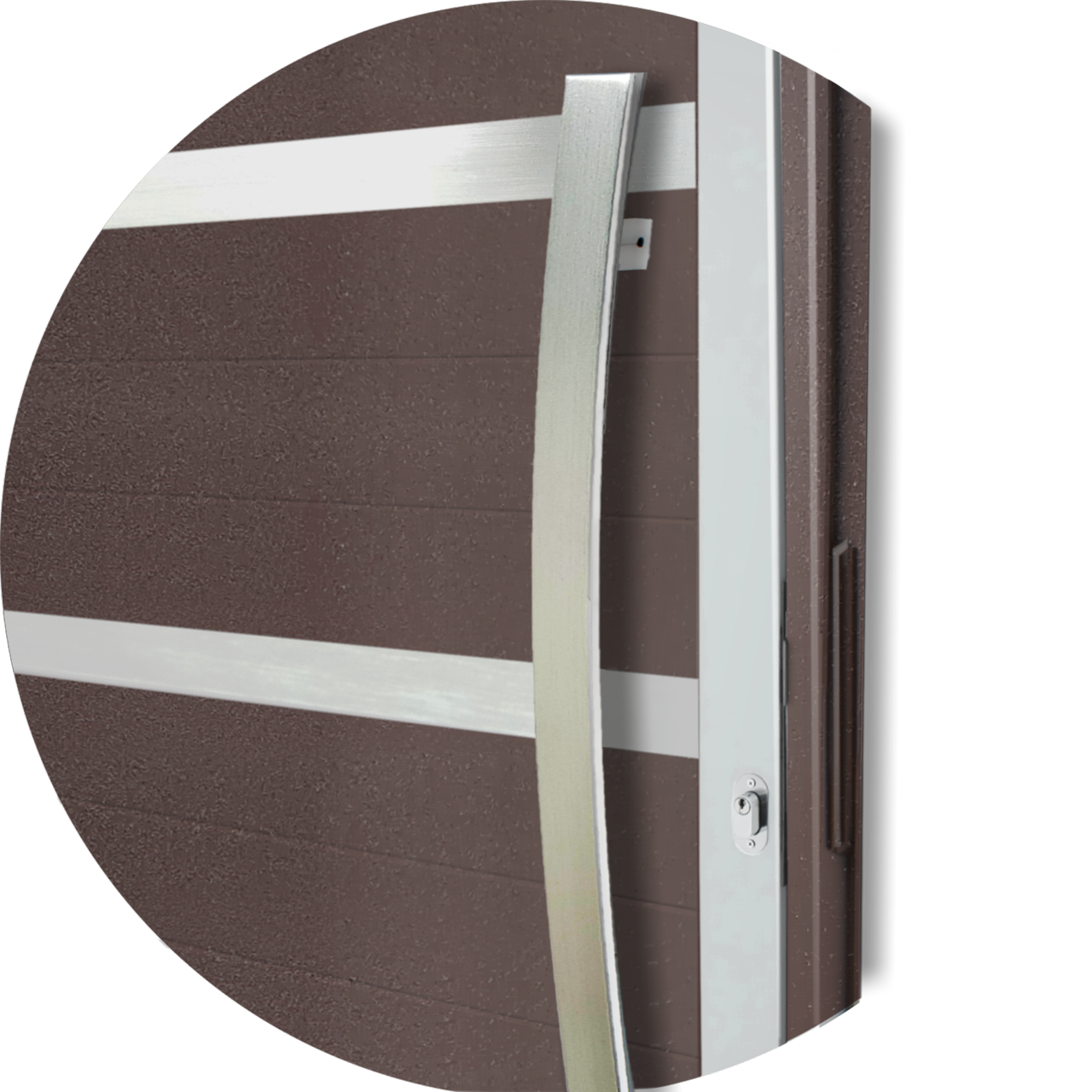 Porta Pivotante de Alumínio Premium c/Puxador Linha Super-25 mix corten
