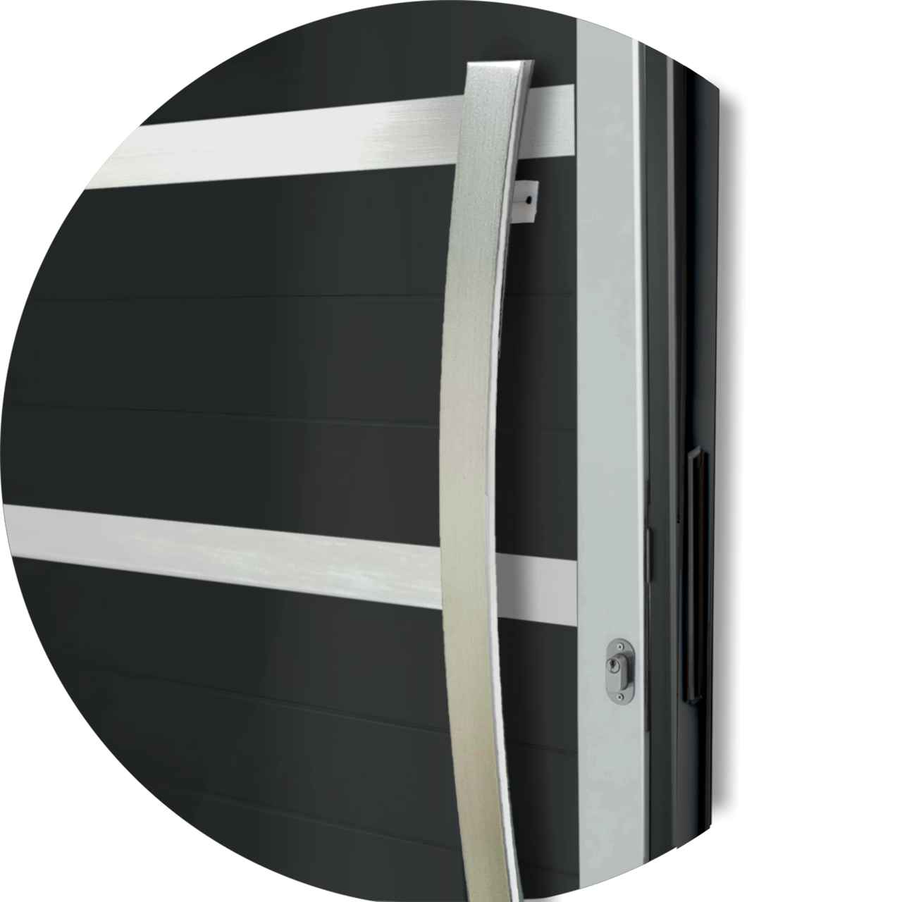 Porta Pivotante de Alumínio Premium c/Puxador Linha Super-25 mix preto