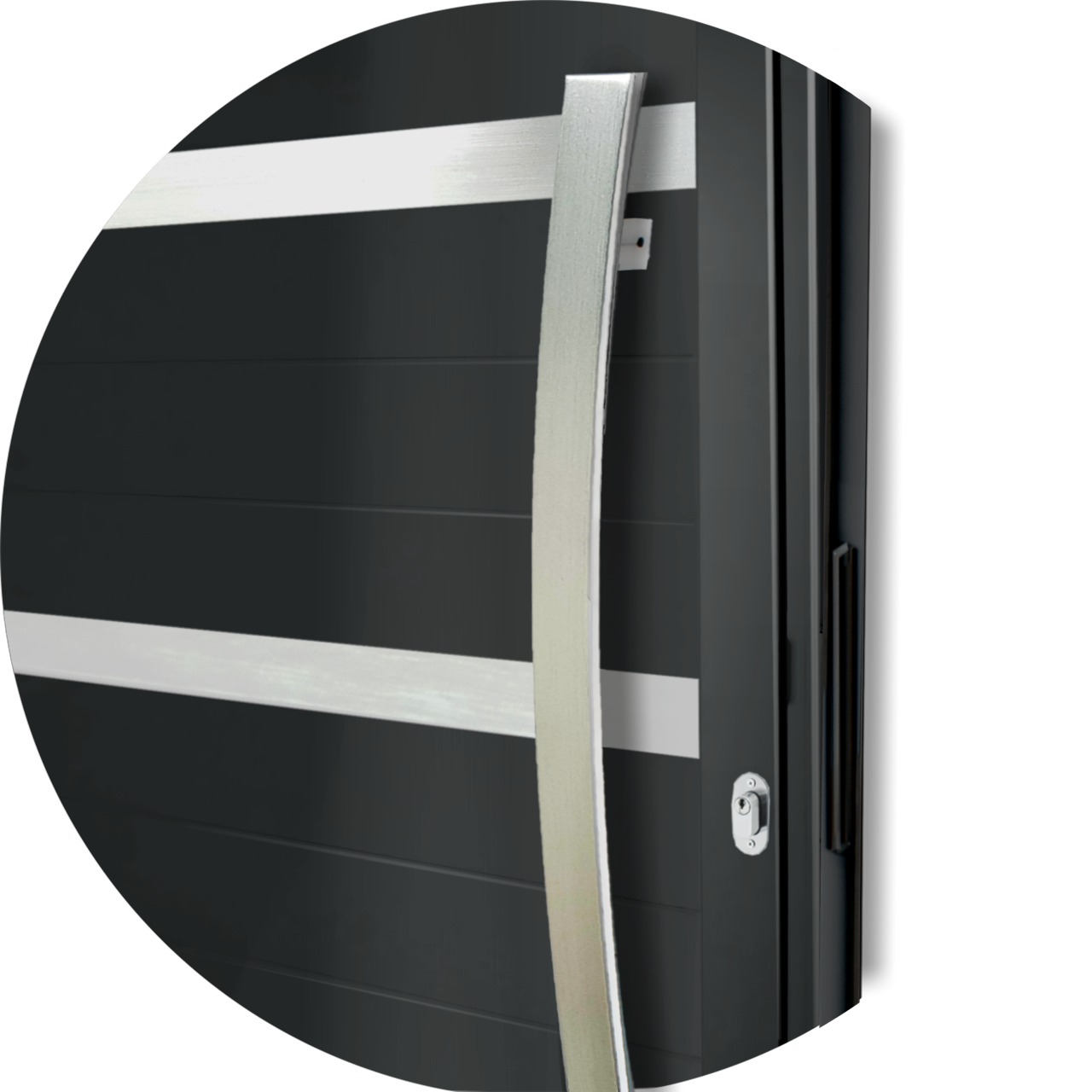 Porta Pivotante de Alumínio Premium c/Puxador Linha Super-25 preto