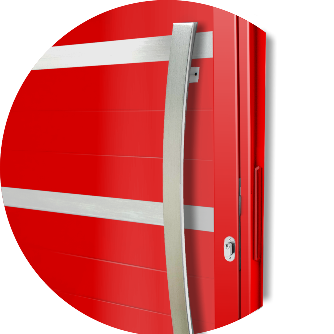 Porta de Alumínio Premium c/Puxador Linha Super-25 vermelho