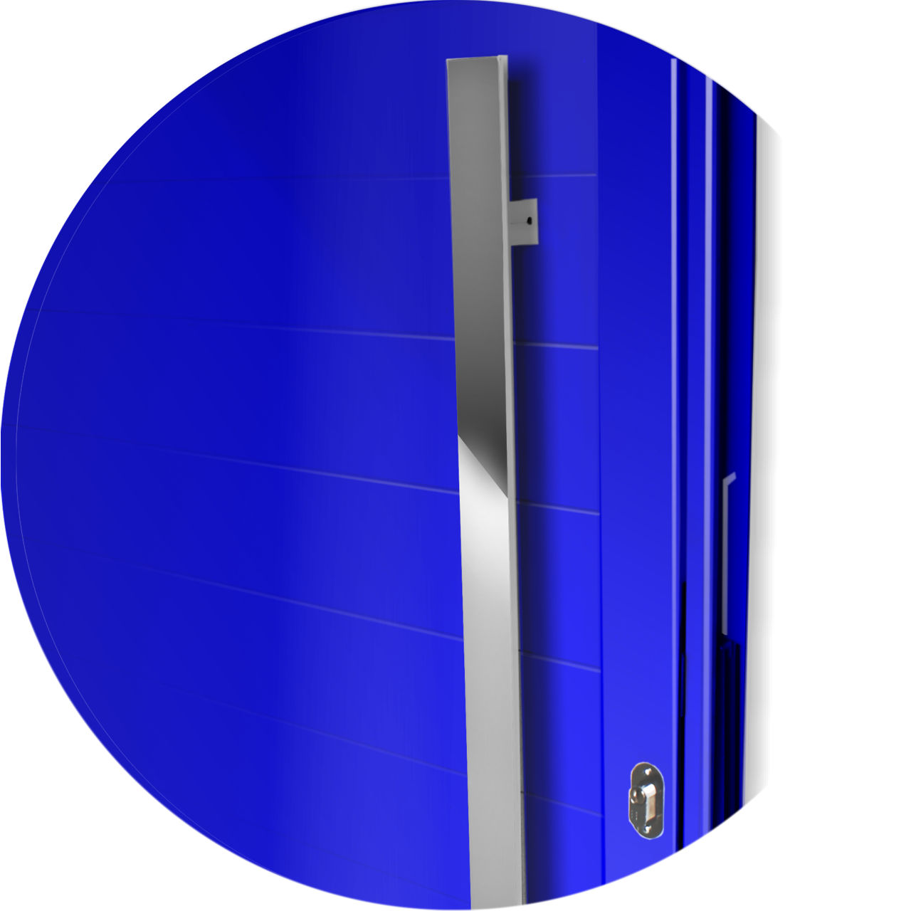 Porta de Alumínio Visione c/Puxador Linha Super-25 azul