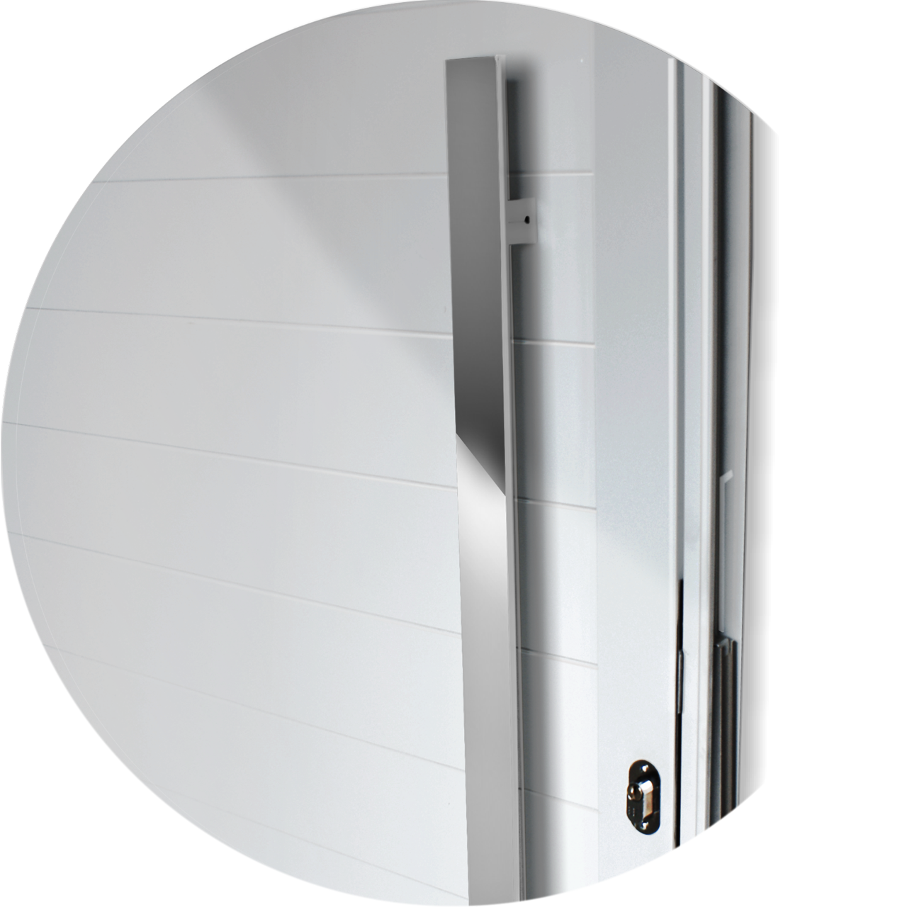 Porta Pivotante de Alumínio Lambril c/Puxador Linha Super-25 branco