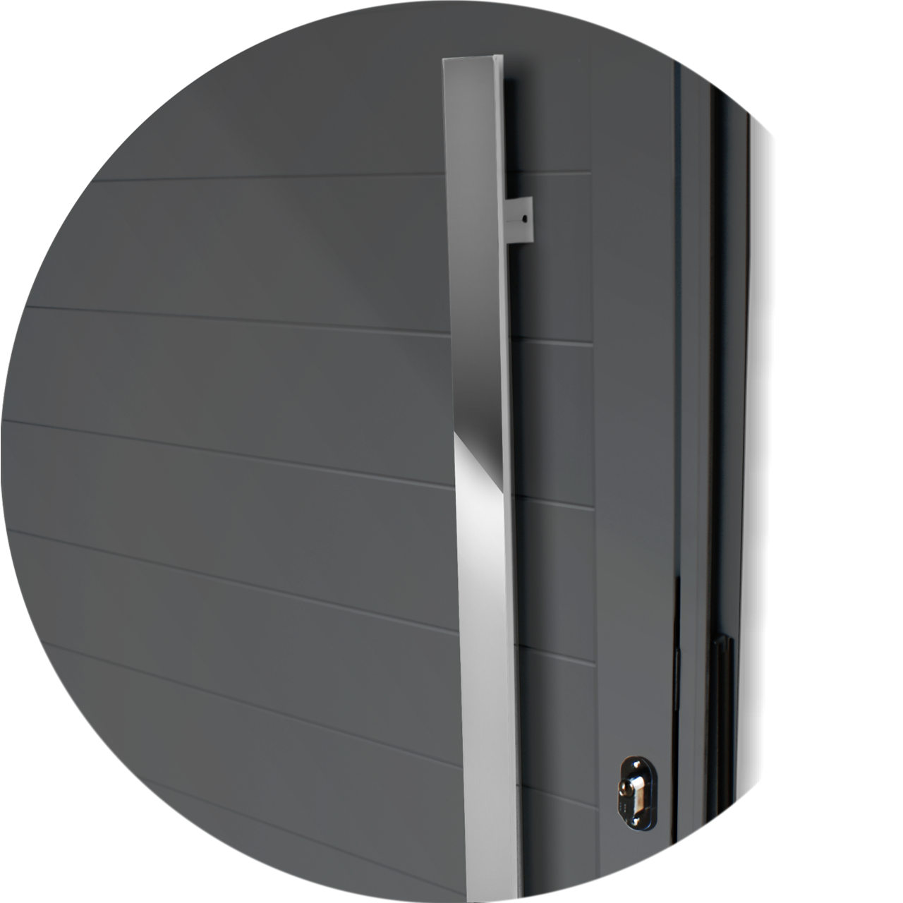 Porta de Alumínio Visione c/Puxador Linha Super-25 cinza