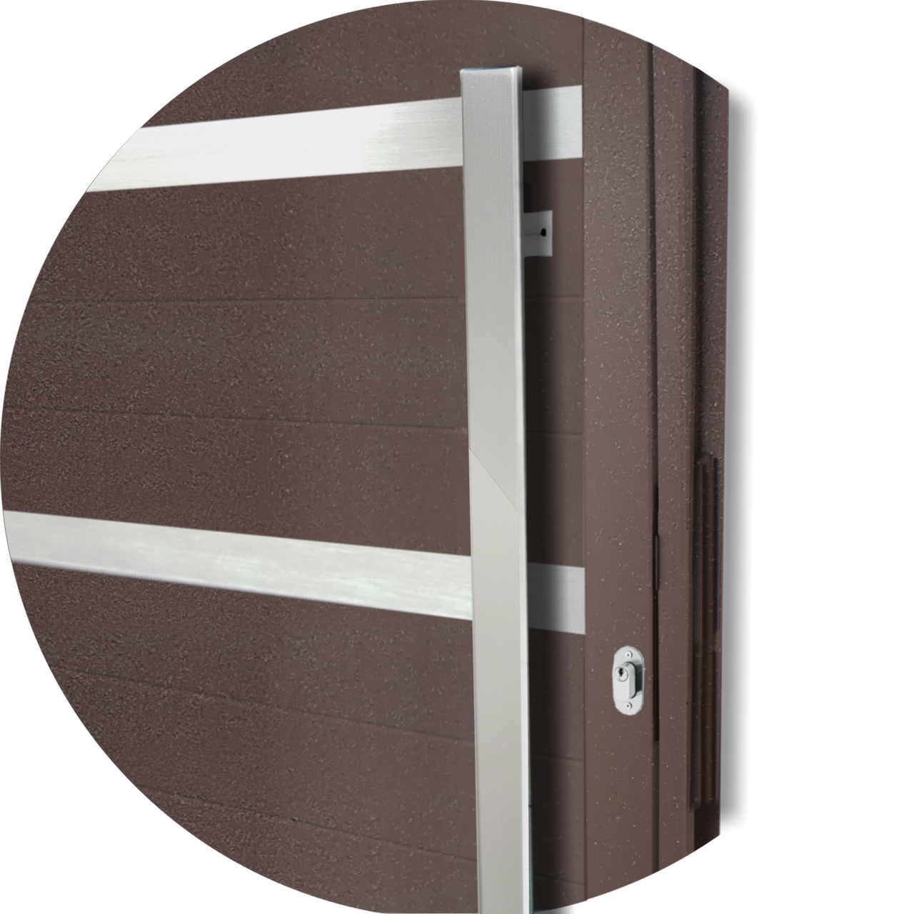 Porta de Alumínio Miraggio c/Puxador Linha Super-25 corten