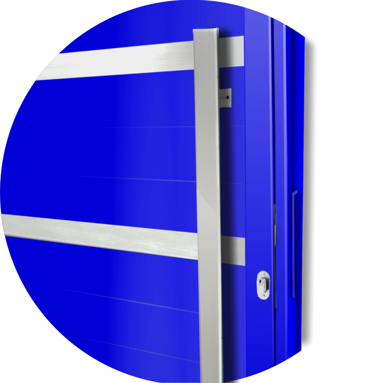 Porta de Alumínio Miraggio c/Puxador Linha Super-25 azul