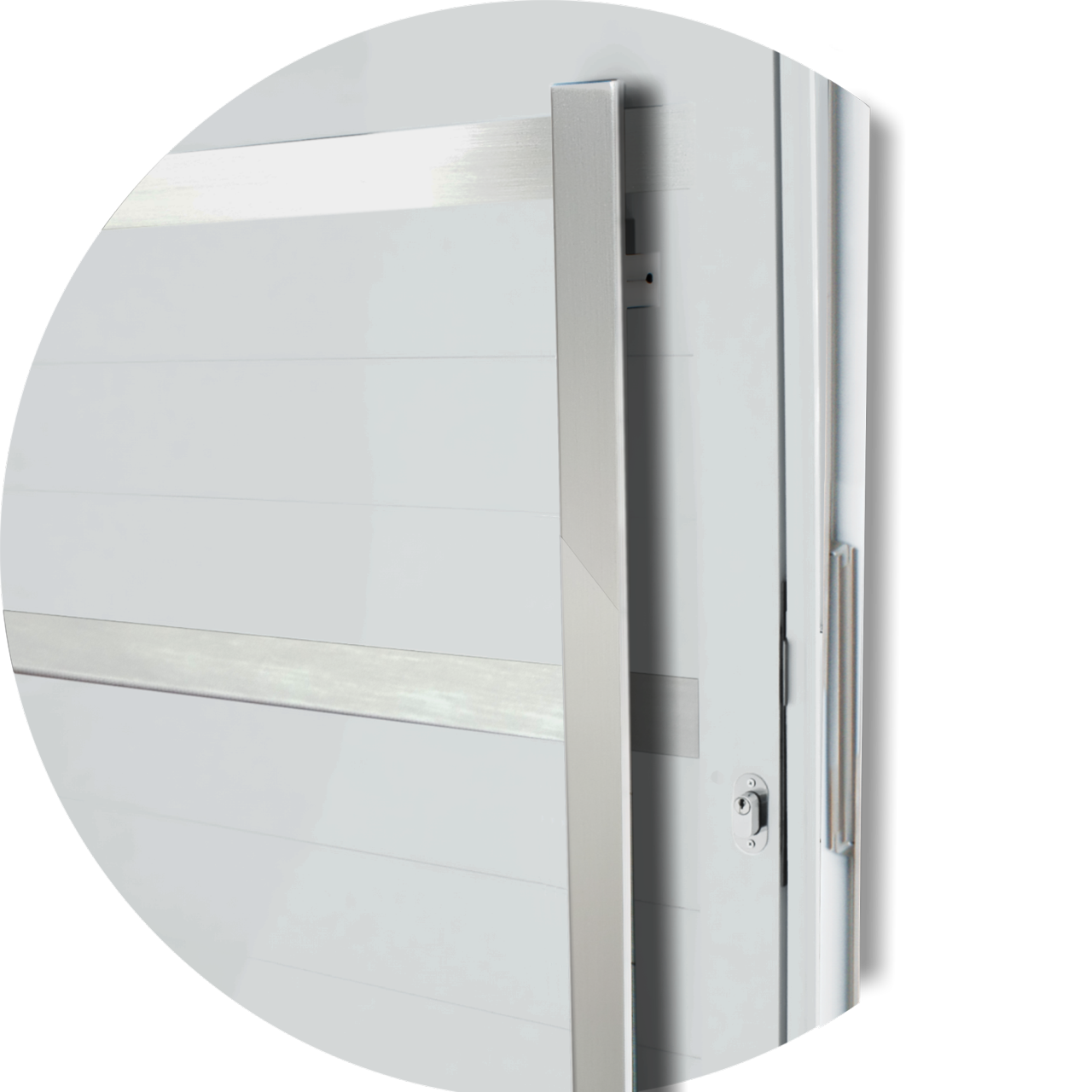 Porta Pivotante de Alumínio Miraggio c/Puxador Linha Super-25 branco